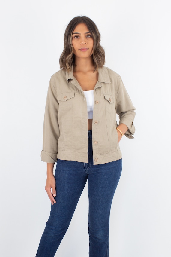 Beige Linen Button up Jacket Blazer | Spring Summer Light Beige Linen Button up Jacket Blazer | Spring Summer Light