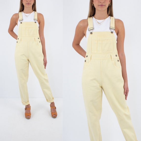 90s 1990s Long Denim Overalls Dungarees | Pale Lem