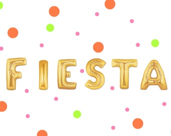 16" FIESTA balloons/banner. Fiesta balloon. Cinco de mayo party.  Cinco de mayo decor. Taco Party. Fiesta party. Taco night party. Fiesta