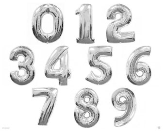 16" Silver foil mylar numbers. Birthday number balloons. Number balloons. Pink balloons. 2016 BALLOONS. College graduation. Kids party