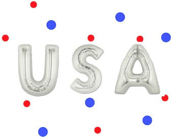16" USA balloons/banner. Fourth of july balloons. olympic balloons. American pride  balloons. patriotic balloons. WOOHOO. Party decor