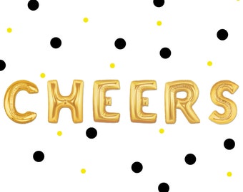 16" CHEERS balloons/banner. cheers balloon. cheers decor. celebration balloons. celebration decor. cheers decor. cheers party