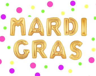 16" MARDI GRAS balloons/banner. Mardi gras party. Mardi gras decor. Mardi gras. king cake. let the good times roll. balloons