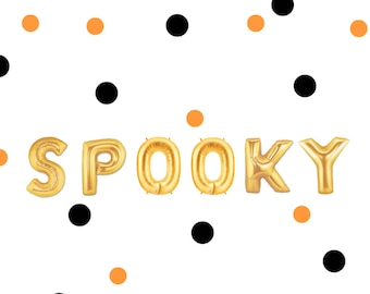 16" "SPOOKY" balloon/banner. Halloween balloons. Pumpkin balloon. Balloon Banner. Halloween photo shoot. Halloween party supplies. Party