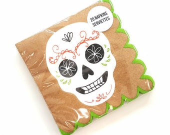 Sugar skull napkins. Day of the dead napkins. Halloween napkins. Halloween tableware. coco party decor. coco party. coco party napkins