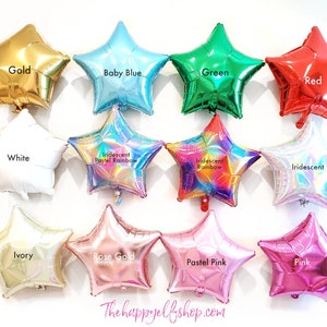 18&quot; Mylar star balloon. Star balloons. Star balloon.  Satin luxe balloon. Satin luxe star balloon