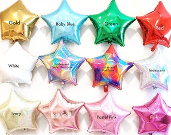 18" Mylar star balloon. Star balloons. Star balloon.  Satin luxe balloon. Satin luxe star balloon