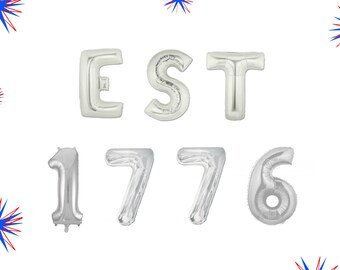 16" EST 1776 balloons/banner. Fourth of july balloons. American pride  balloons. patriotic balloons. MEMORIAL DAY. Party decor