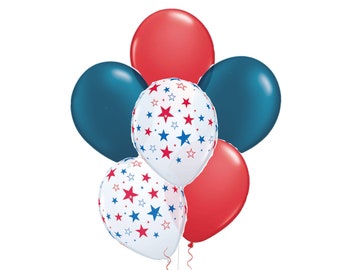 11" Patriotic latex balloons. patriotic balloons. memorial day balloons. 4th of july balloons. patriotic party decor. memorial day bbq