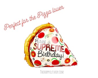 Huge 32" Supreme Pizza slice balloon. Pizza lover. Pizza party. pizza balloon. Pizza bay balloons. pizza stand. pizza party decor