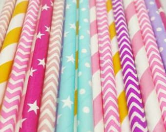 My little pony inspired straw variety. Unicorn party supplies. Unicorn straws. Girly straws. Baby shower. Sleepover party supplies