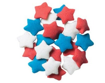4th of July sprinkles 4oz. Patriotic sprinkles. Star sprinkles. USA decor. Patriotic cake supplies. Cupcake sprinkles. Patriotic stars