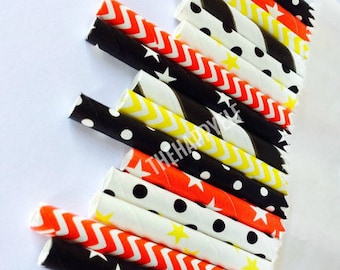 Mickey inspired straws. Mickey mouse party supplies. Mickey mouse party straws. Mickey Mouse colors. Red black yellow straws. Classic mickey