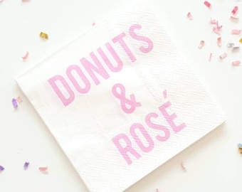 Donuts & Rose Cocktail Napkins - Celebratory Party (10 Pack)