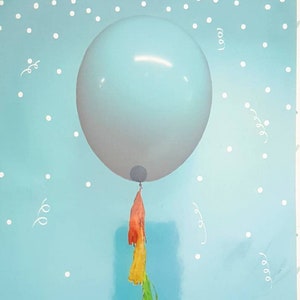36&quot; Teal latex balloon with tissue paper garland. Boy birthday party. Dinosaur party. Unicorn balloon. Mermaid balloon. Garland