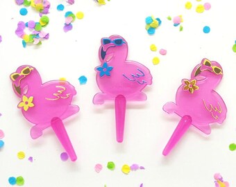 Flamingo cupcake picks. tropical decor. Luau cupcake toppers. flamingo cupcake toppers. flamingo party. flamingo decor. tropical party. tree