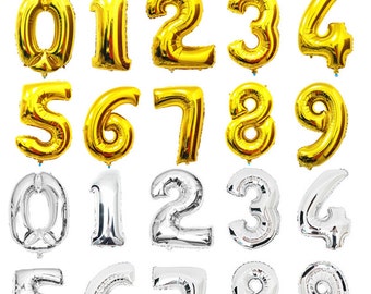 16" foil mylar numbers. Birthday number balloons. Number balloons. Pink balloons. 2020 BALLOONS. balloon banners. silver balloon banner