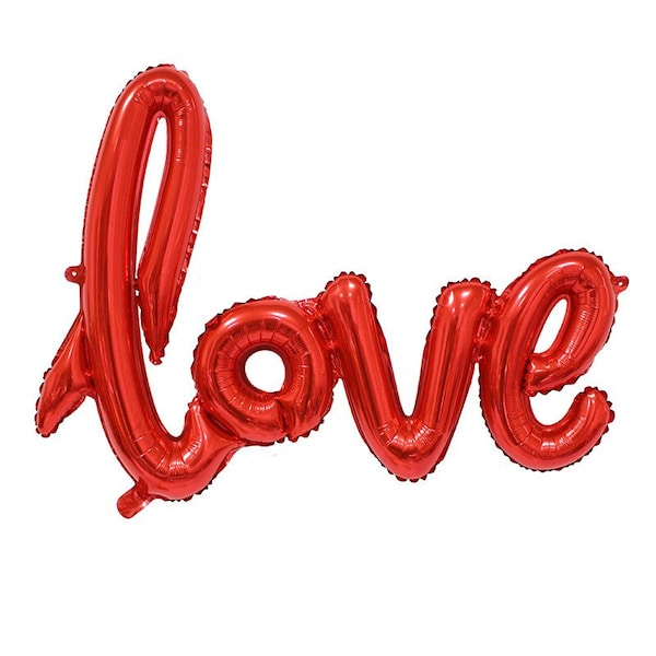 Script LOVE Balloon 40" Red. Gold love balloons. Jumbo love balloon. Wedding decor. Bridal shower decor. Engagement party. Anniversary