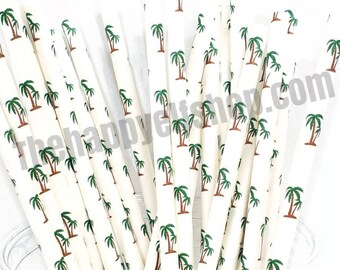 Palm Frond straws. palm tree straws. flamingo party. final flamingle. tropical straws. tropical decor. flamingo decor. flamingo paper straw