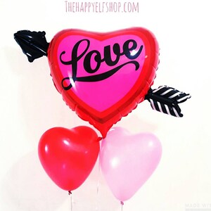 36&quot; Palloncino d&#39;amore Jumbo. palloncino di San Valentino. palloncino cuore. Amore. Arredamento festa di San Valentino. cuore e palloncino freccia. Jumbo cuore amore