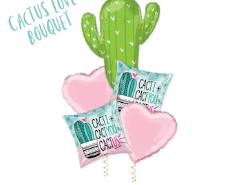 Cactus valentine balloon bundle. Cactus lover. Cactus party. Cactus balloon. Stuck on you balloons. Cant touch this. Cactus decor. Cacti