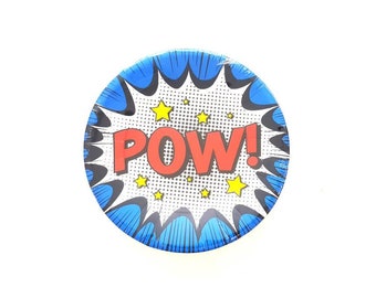 POP super hero paper plates. Super hero party supplies. pow party plates. Super hero napkins. paper plates. Boy bday. Guy bday