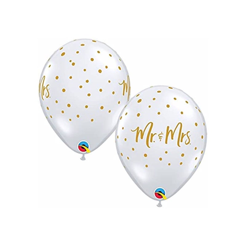 Mr And Mrs Helium Balloons In A Box (Gold) - UK