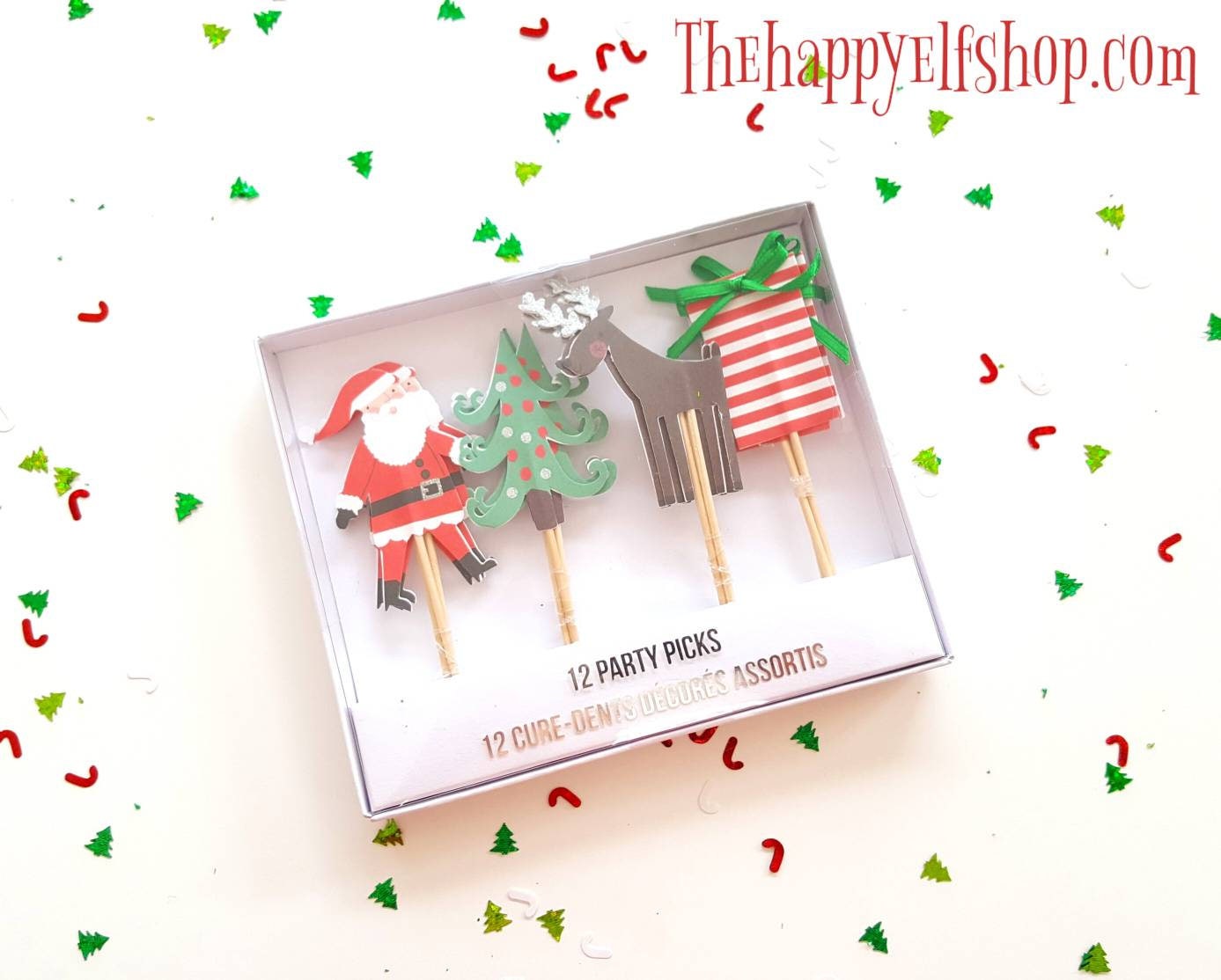 Meri Meri Christmas party picks. Christmas cupcake topper. Christmas