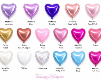 18" Foil Heart Balloons: Choose Your Color