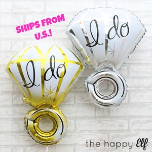 DIAMOND ring balloon. Engagement Balloon. Ring Balloon. Wedding. Silver. Gold. Party Decor. Foil Balloon.