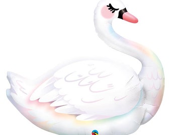 35" Swan balloon. swan princess. swan birthday party. swan decor. swan princess balloon. swan party theme. swan party decor. swan balloon