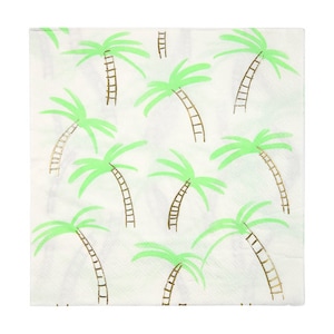 Meri Meri palm napkins. palm tree party supply. pineapple party napkins. flamingo plates. party like a pineapple. moana party. moana