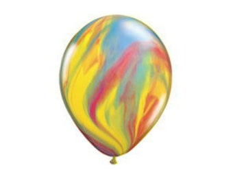 Rainbow marble latex balloon 11". Tye dye balloon. Marble balloons. Rainbow balloons. Pink balloons. 11 inch balloons. Agate balloons.