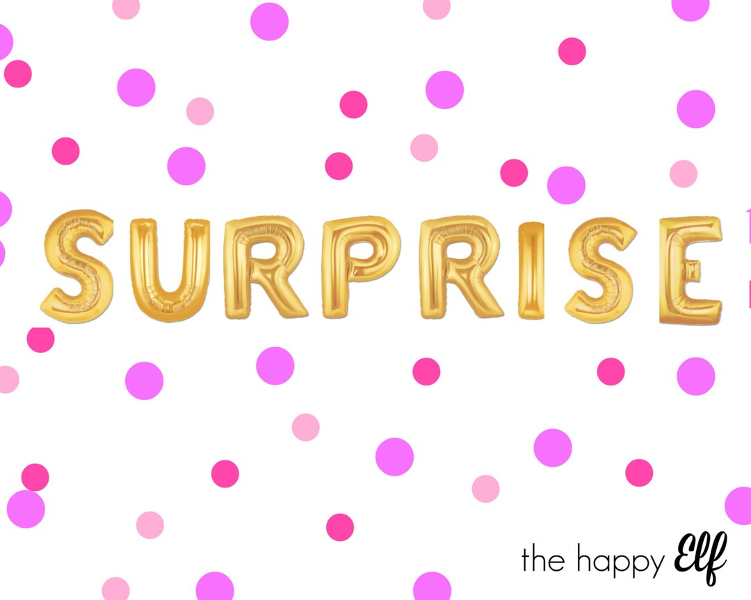 16 SURPRISE Balloons/banner. SURPRISE PARTY. Surprise Etsy