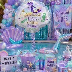22" Mermaid Shell Balloon: Under the Sea Party Decor