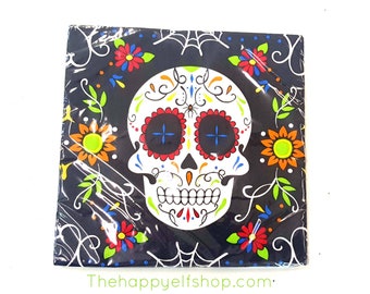 Sugar skull napkins. Day of the dead napkins. Halloween napkins. Halloween tableware. coco party decor. coco party. coco party napkins