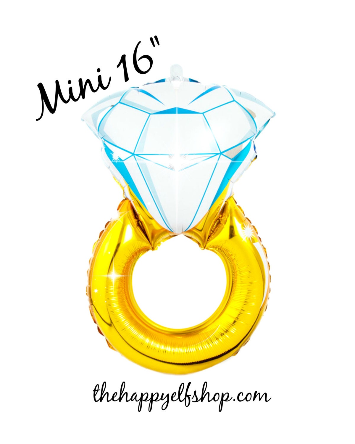 Mini 16 ring balloon. Engagement Balloon. Ring Balloon. Wedding. Silver