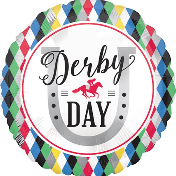 18" Derby Day balloon. derby de mayo balloon. Kentucky derby. kentucky derby party. horse party. derby decor. derby dy. taco bout a derby