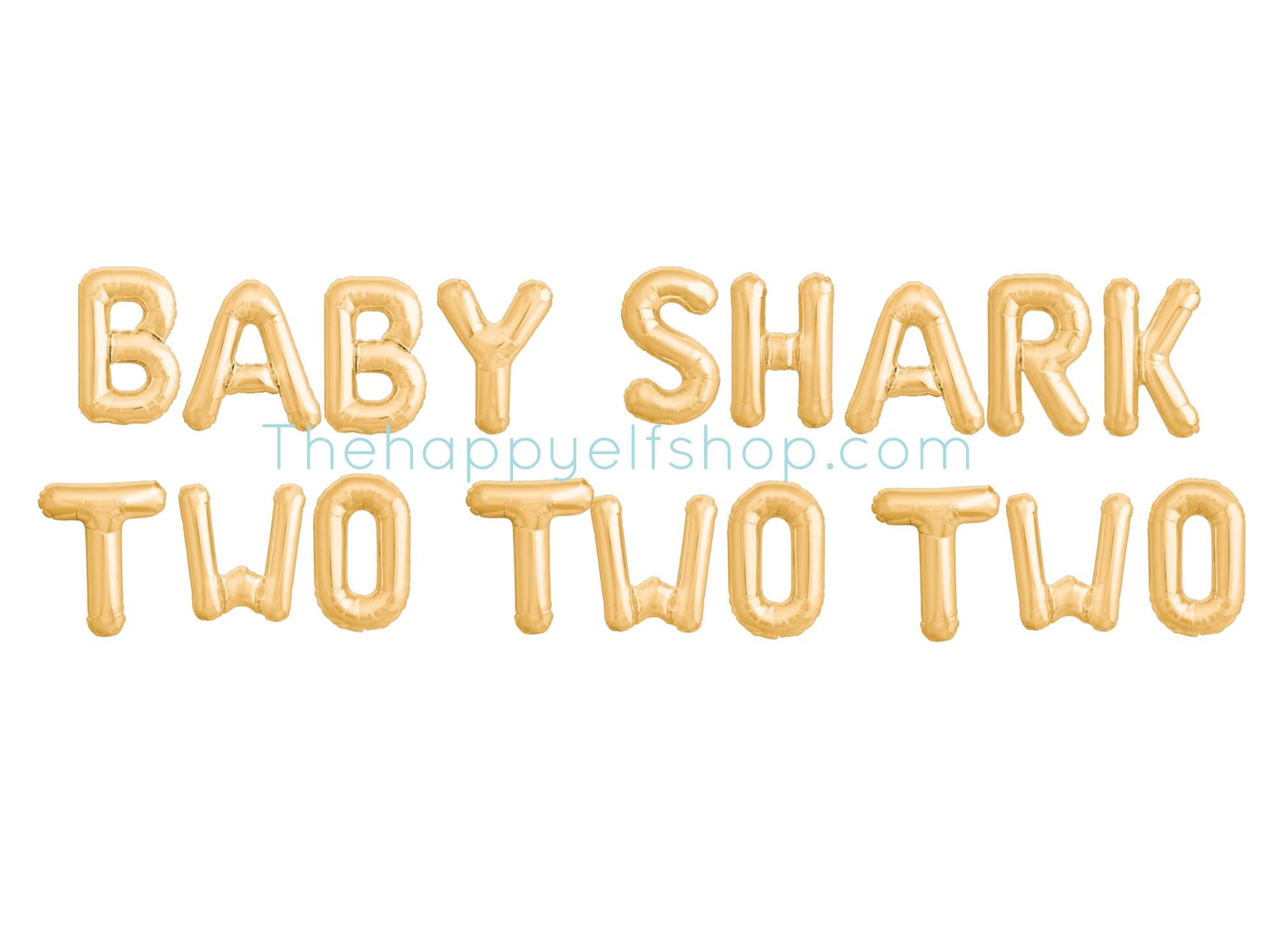 16 BABY SHARK TWO two two two balloons/banner. Two year old