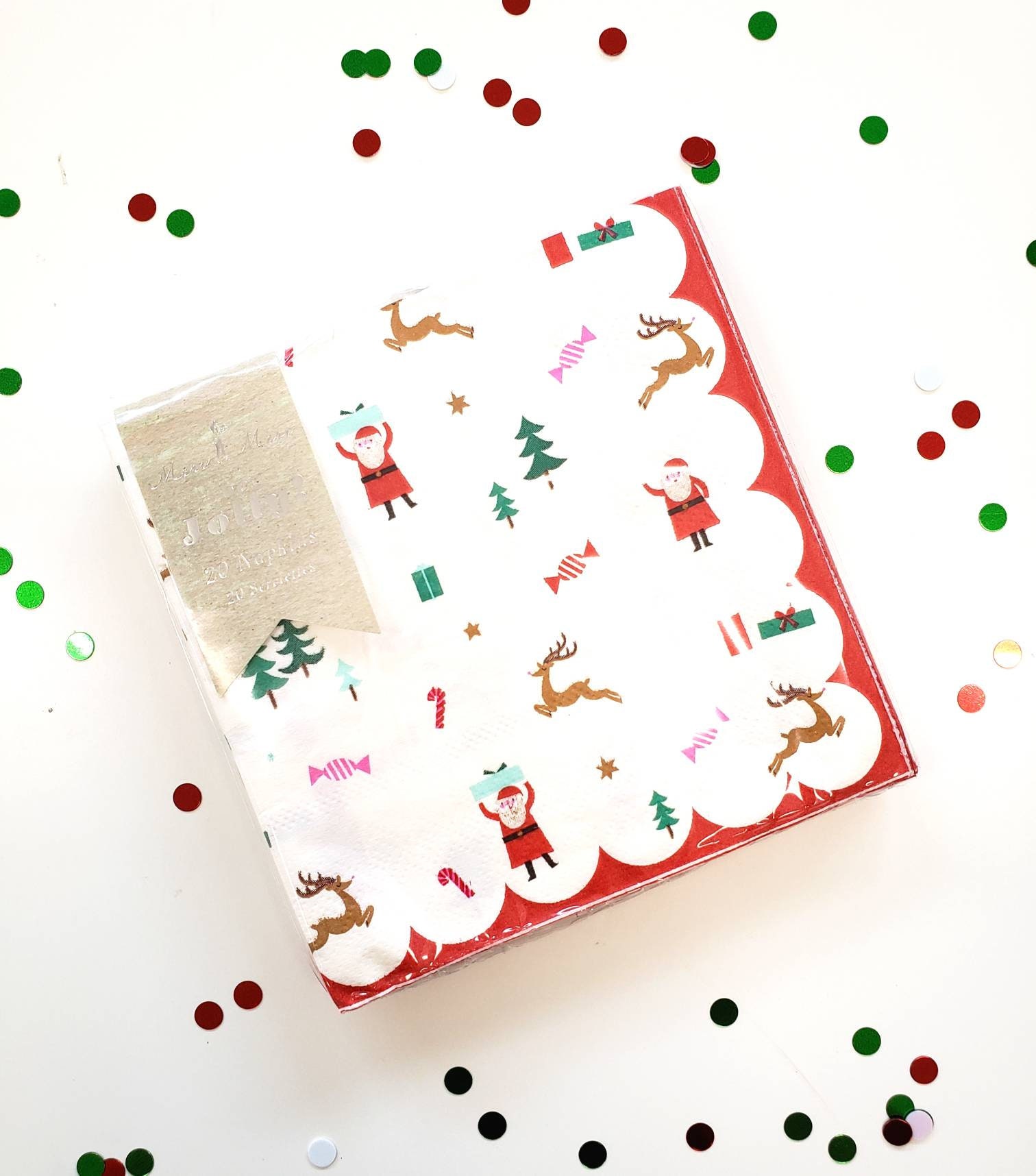 Meri Meri Christmas Napkins. Xmas Plates. Christmas Decor. Christmas Tableware. Merry Napkins. Santa Plates Etsy