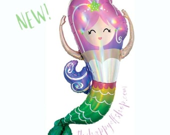 41" MERMAID balloon/banner. mermaid Party Decor. mermaid party. under the sea. mermaid. mermaid party supply. mermaid balloon. mermaid decor