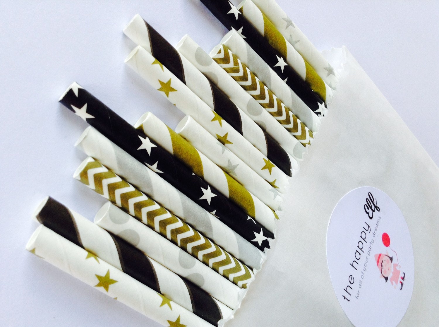 Cheers Straw Variety Elegant Straw Mix Black Straws Gold Straws