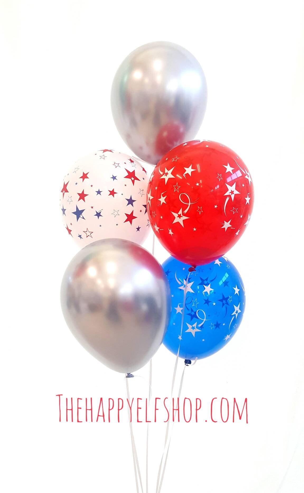 11 Patriotic latex balloons. patriotic balloons. memorial day balloons