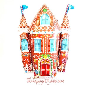Jumbo Gingerbread House Balloon - Christmas Holiday Party Decor