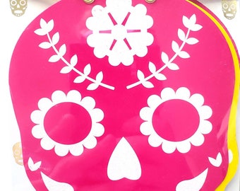 Ghirlanda di teschi glitterati Dia de los Muertos: 13 teschi, lunghi 1,8 m