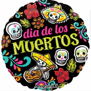 Day of the dead balloon. Sugar skull balloon. Sugar skull decor. balloon banners. halloween balloon. Sugar skull party. Sugar skull treats