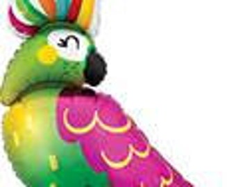 Parrot balloon 30". tropical party. final flamingle. tropical balloon. tropical party. luau decor. luau balloon. parrot party decor. parrot