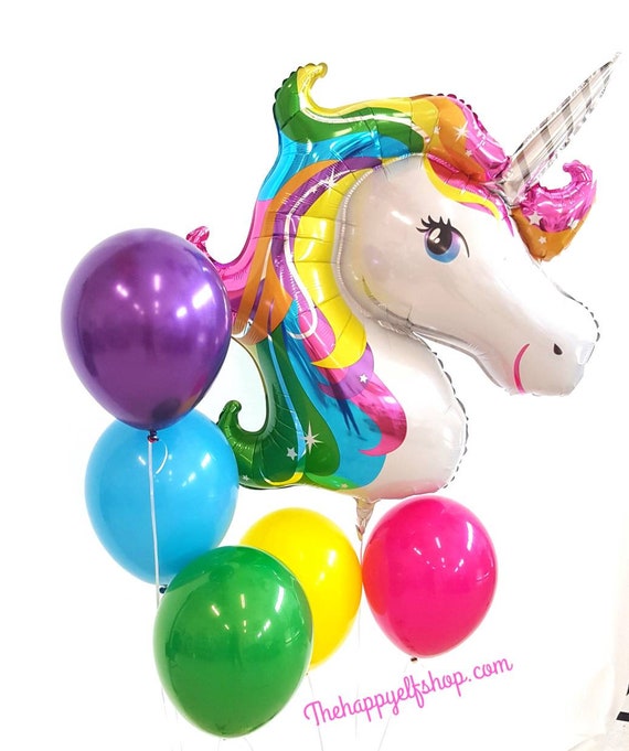 Magical Unicorn Head Balloon Girl Birthday Party Decoration Supplies ~ 33" Mane 