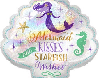 22" Mermaid Shell Balloon: Under the Sea Party Decor