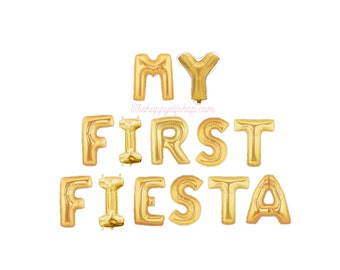 16" MY FIRST FIESTA balloons/banner. taco bout a party. First birthday. fiesta balloons. taco party balloon. fiesta decor. taco party decor